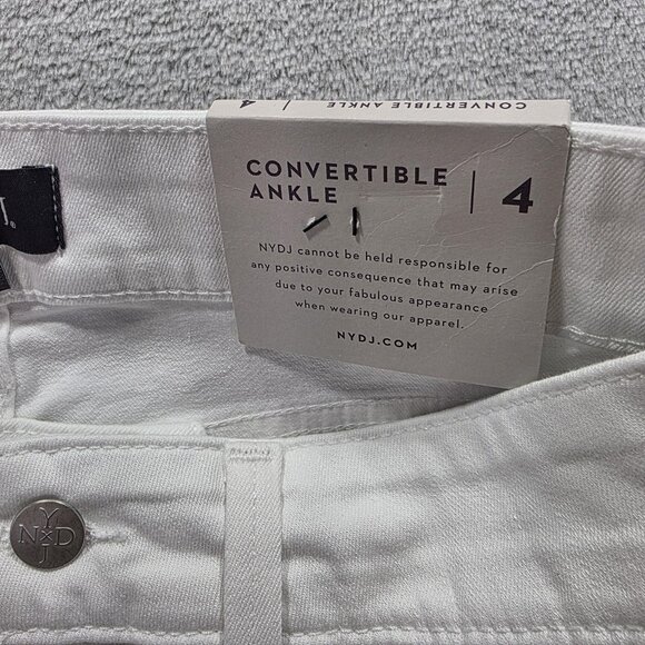 NYDJ Jeans Womens 4 Optic White Alina Convertible Ankle Lift Tuck Stretch Denim - Picture 9 of 16